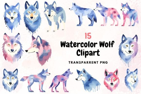 Download Watercolor Wolf Clipart PNG - Water Collection