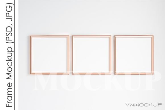 Download Gold Square Frame Mockup, Poster Mockup - Mock Collection
