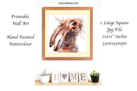 Download Watercolor Hare Printable Wall Art - Water Collection
