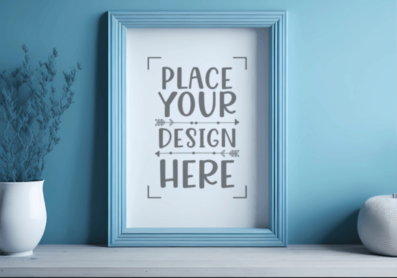 Download Blue Wall Mockup, Poster Mockup - Mock Collection
