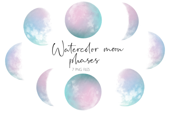 Download Watercolor Moon Phases,Moon Phases Clip - Water Collection