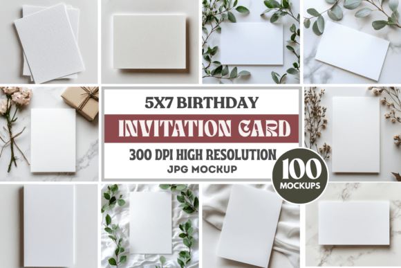 Download 5x7 Birthday Invitation Card Mockups - Mock Collection