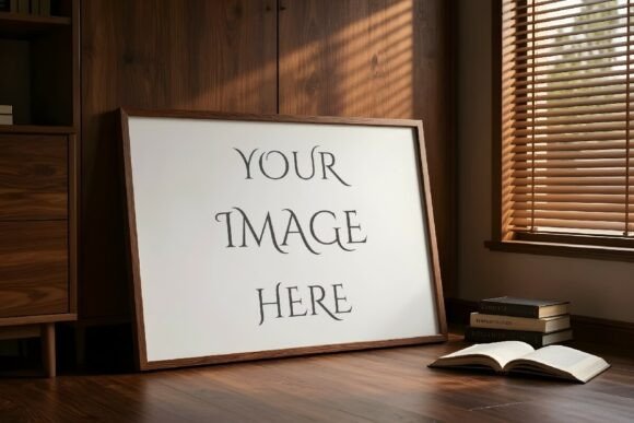Download Blank Wooden Frame on the Floor Mockup - Mock Collection